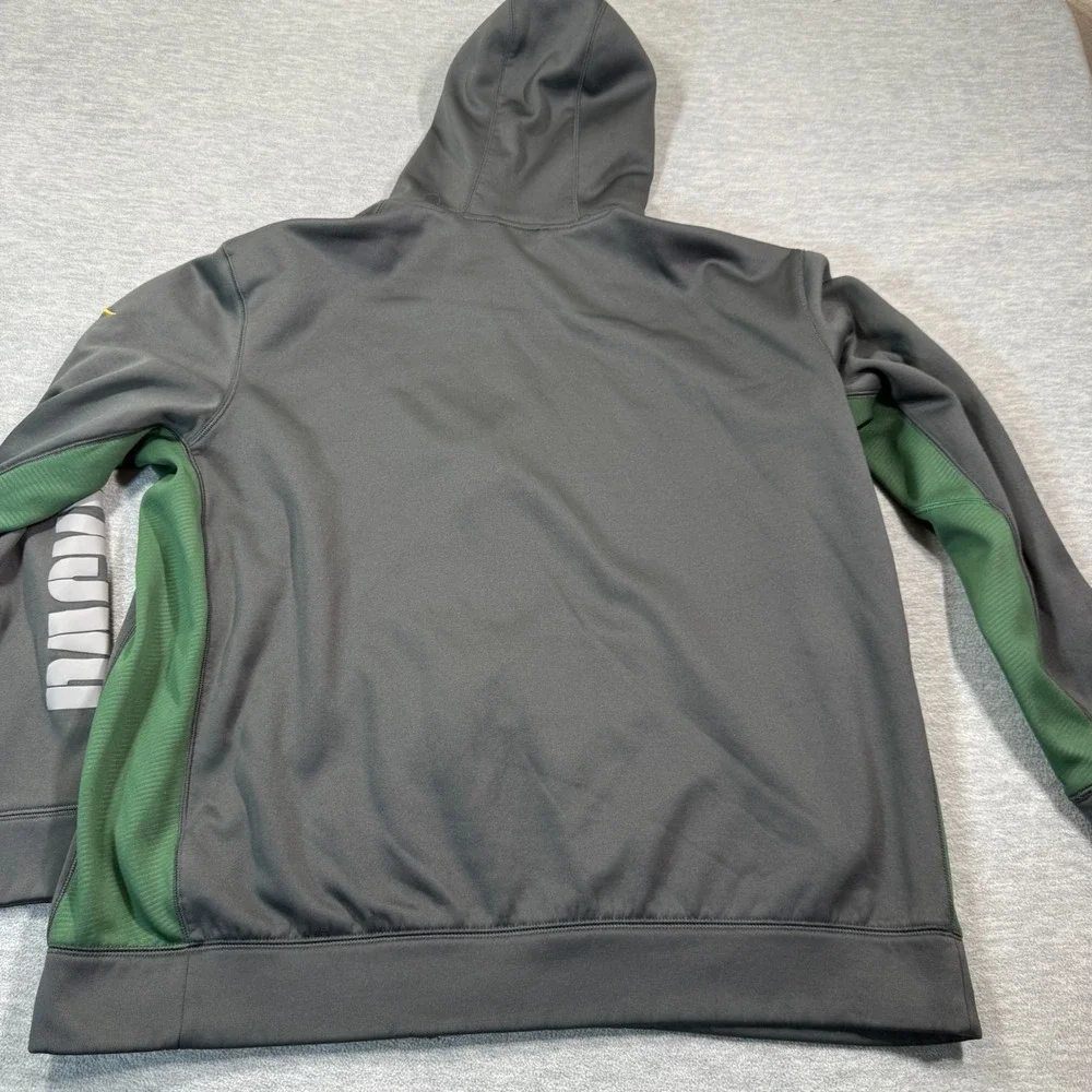 Nike Hoodies Men XL Gray Full Zip Green Bay Packers On-Field Therma-Fit NFL Flee